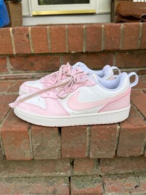Nike Kids' Grade School Court Borough Low Recraft Shoes Pink White Size 6.5Y